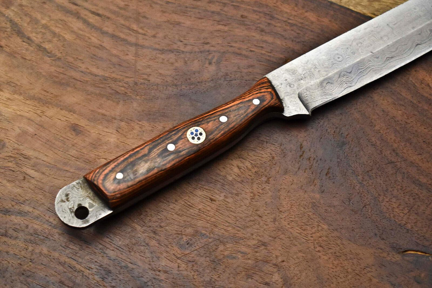Handmade Damascus Blade Kitchen Full Tang Chef Knife, Expertly Crafted for Precision and Durability