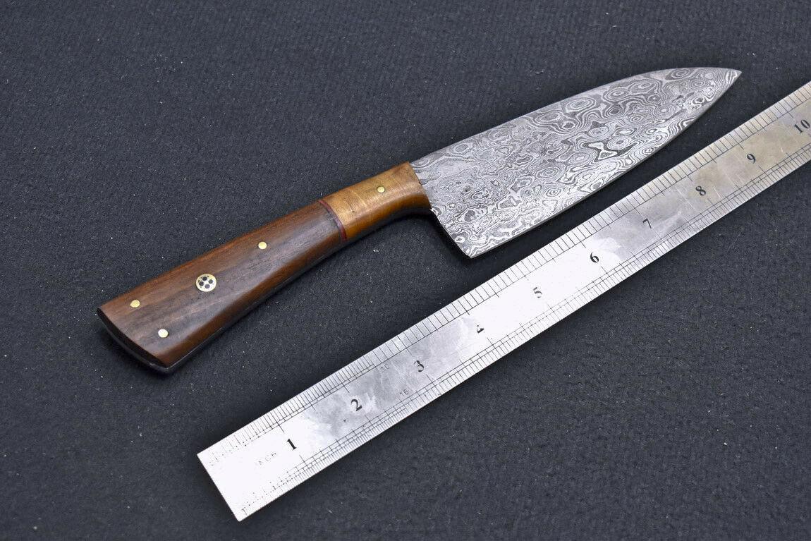 Handmade Damascus Steel Kitchen Chef Knife – Natural Olive Wood Handle | Professional Forged Blade