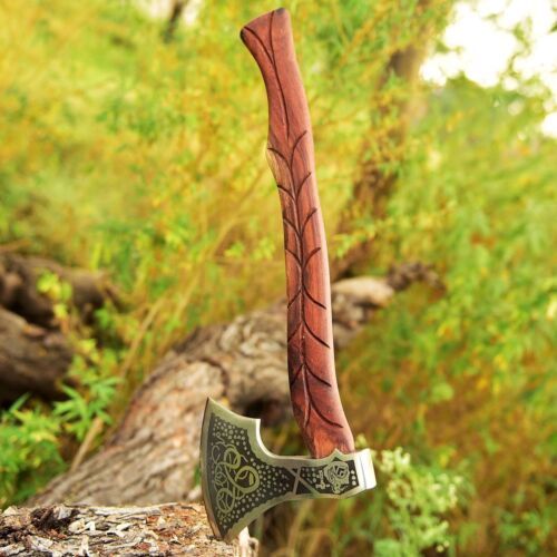 Custom Handmade High Carbon Steel Tomahawk, Hatchet, Viking Axe with Leather Sheath