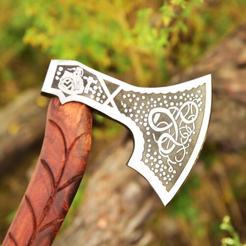 Custom Handmade High Carbon Steel Tomahawk, Hatchet, Viking Axe with Leather Sheath