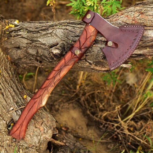 Custom Handmade High Carbon Steel Tomahawk, Hatchet, Viking Axe with Leather Sheath