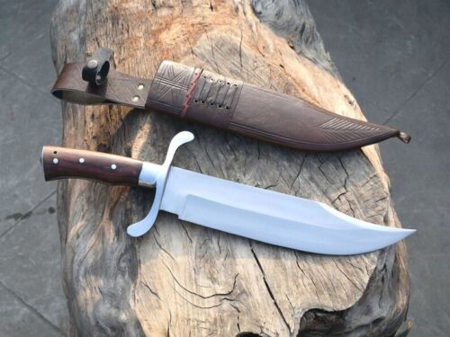17" Custom Handmade D2 Steel Heavy Duty Survival Hunting Bowie Knife with Leather Sheath