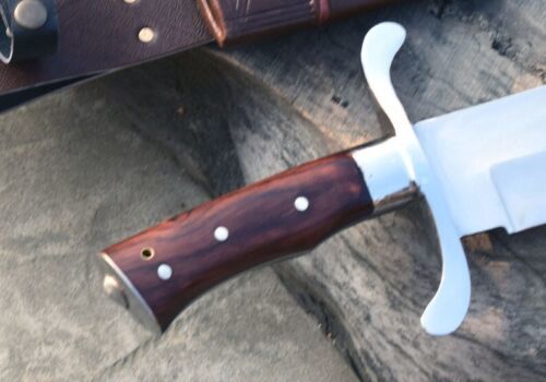 17" Custom Handmade D2 Steel Heavy Duty Survival Hunting Bowie Knife with Leather Sheath