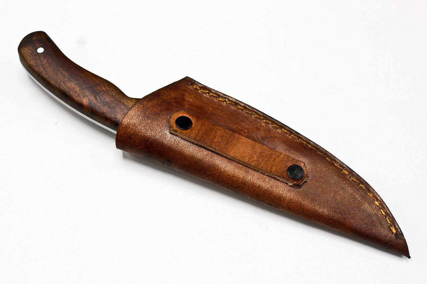 Handmade Damascus Steel Hunting Tracker Knife with Walnut Wood Handle – Full Tang Outdoor Survival Knife