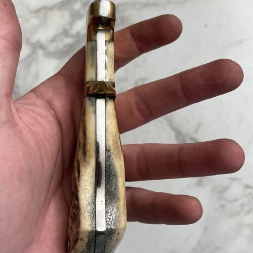 Heritage Forge Custom Handmade Damascus Steel Bowie Knife with Stag Handle