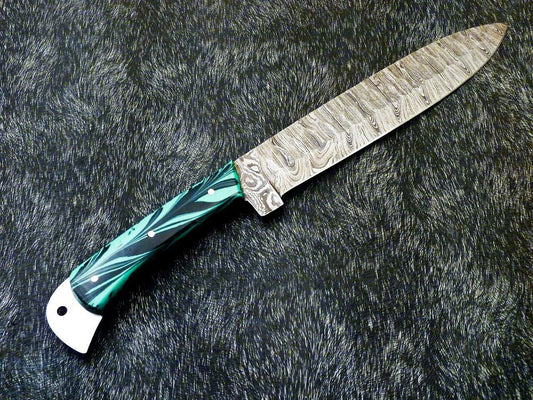 13" Handmade Damascus Steel Chef Knife – Resin Handle Professional Kitchen Knife