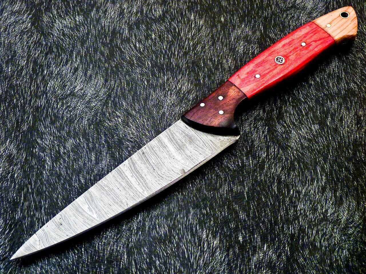 10" Professional Kitchen Chef Knife – Handmade Damascus Blade with Camel Bone Handle