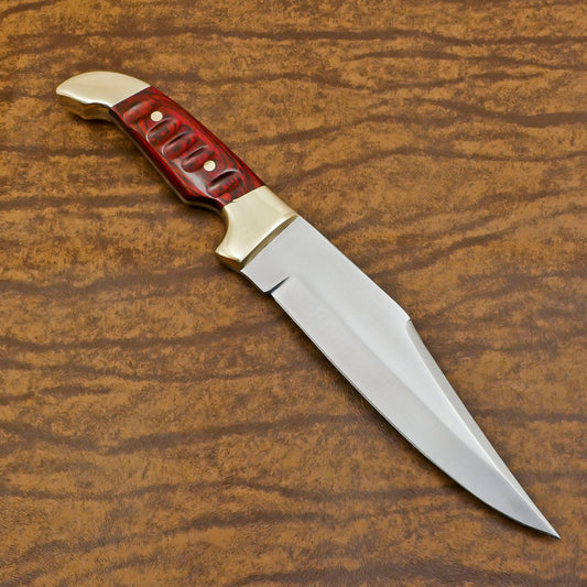 D2 Bowie Knife | 12-Inch Full Tang Blade with Pakka Wood Handle