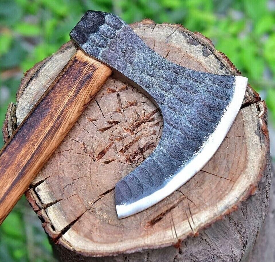 Custom Hand Forged Carbon Steel Viking Throwing Axe Norse Ragnar Tomahawk