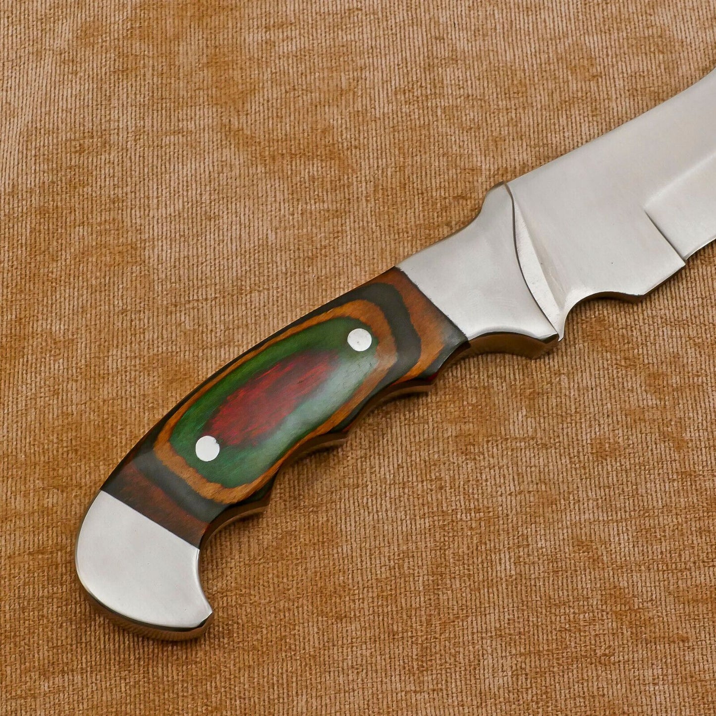 Hand Made D2 Steel Full Tang 10-Inch Bowie Hunting Knife – Steel Guard