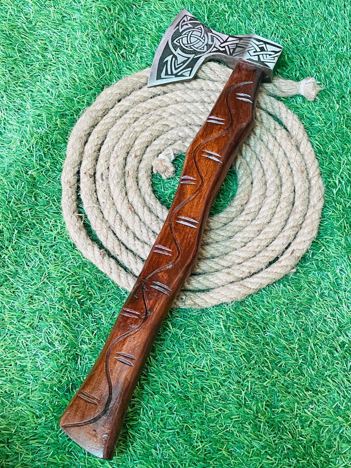Handmade Forged Steel Viking Bearded Camping Hatchet Tomahawk Axe
