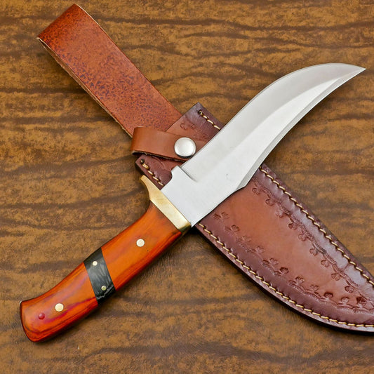 Adventure-Ready Handmade D2 Steel Full Tang Bowie Knife – 12-Inch Hunting & Camping Blade