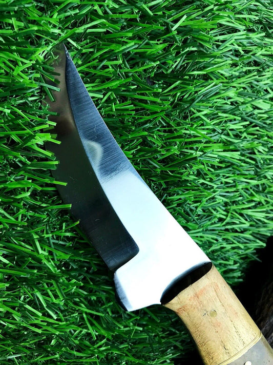 9" Handmade Stainless Steel Skinner Survival Hunting Knife with Leather Sheath