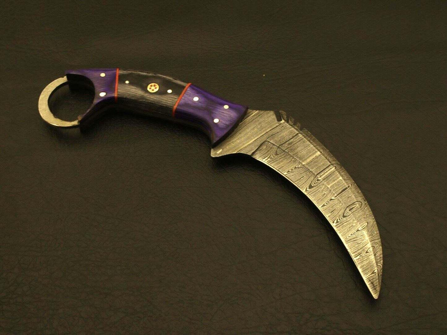 9" Handmade Damascus Karambit Knife Best Damascus Steel Karambit with Wood Handle
