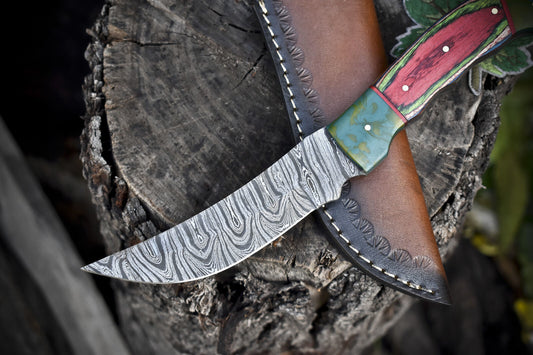 10.0 in Hot Item Hunting Skinner Knife Twist Damascus Hard Wood Decoration
