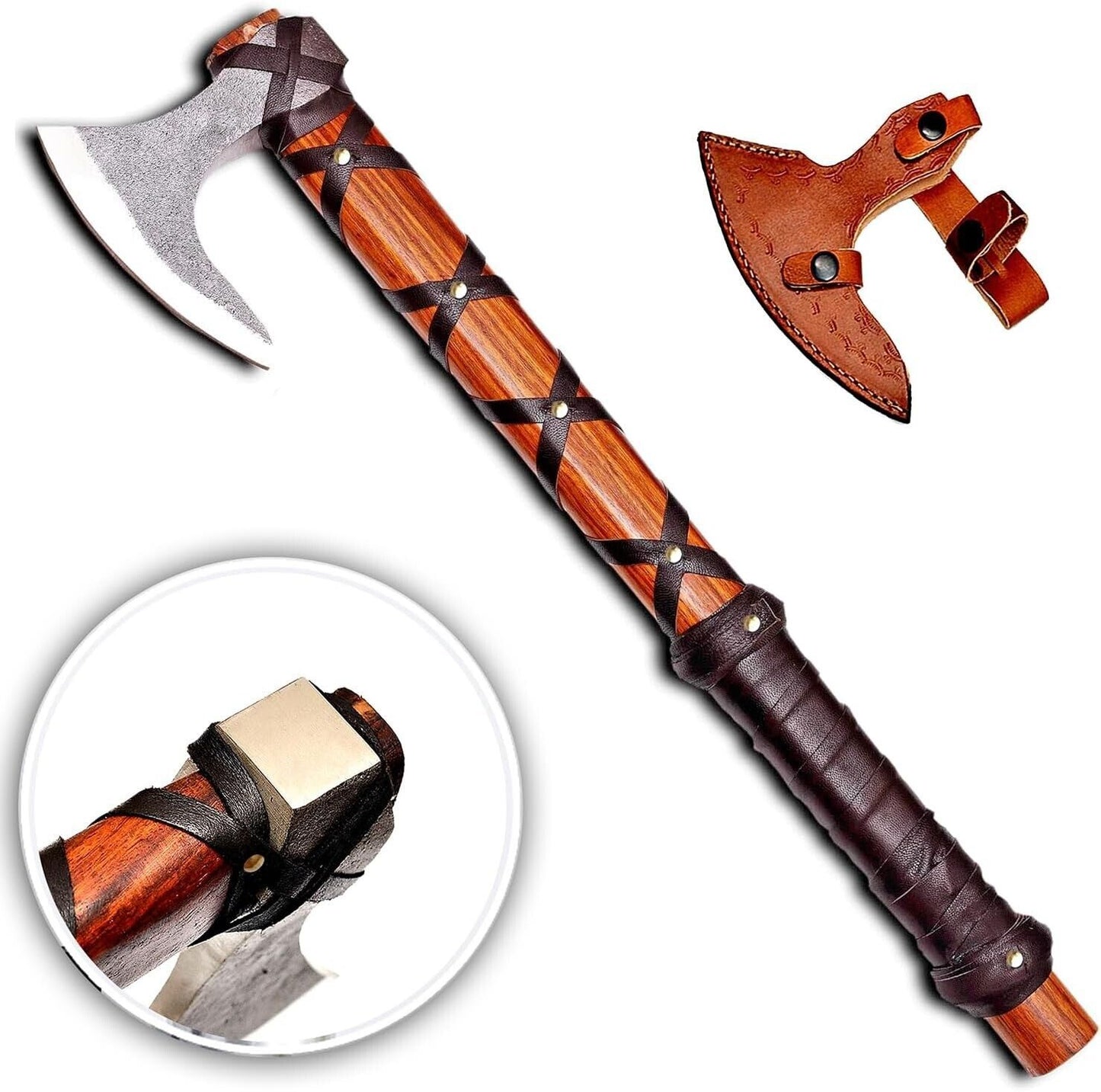 Axe of Ragnar Lothbrok Hand Forged Viking Axe High Carbon Steel Hunting Hatchet with Rosewood Handle
