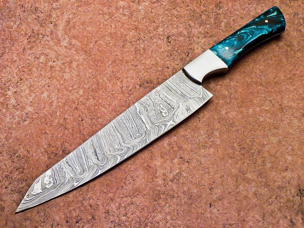 12" Handmade Damascus Steel Professional Chef Knife with Resin Handle