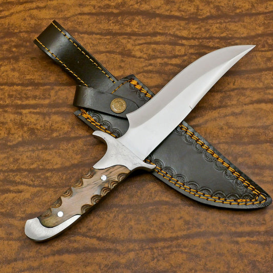 Handmade 12 Inch D2 Steel Full Tang Bowie Hunting Sport Knife – Heavy-Duty Outdoor Blade