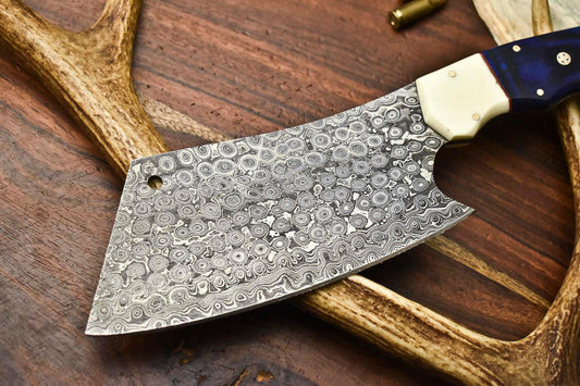 Custom Hand Made Damascus Blade Chef Chopper Knife – Full Tang, Handmade, High-Carbon Steel
