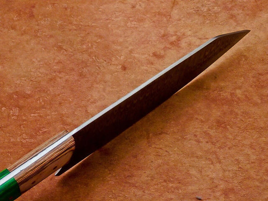 13" Chef Kitchen Knife – Handmade Damascus Steel Blade with Hard Wood Handle