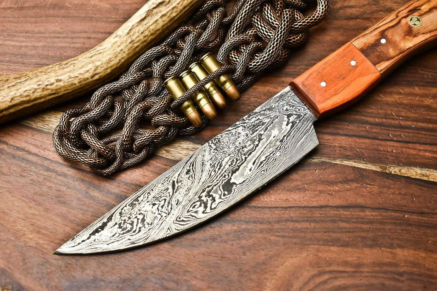 Premium Hand Forged Damascus Steel Chef Knife – Full Tang Kitchen Blade, 384 Layers