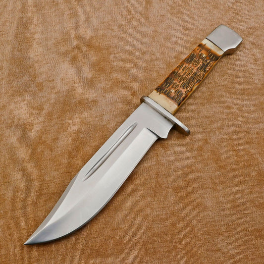 Hand Made D2 Steel Full Tang 14-Inch Bowie Hunting Knife – Steel Guard