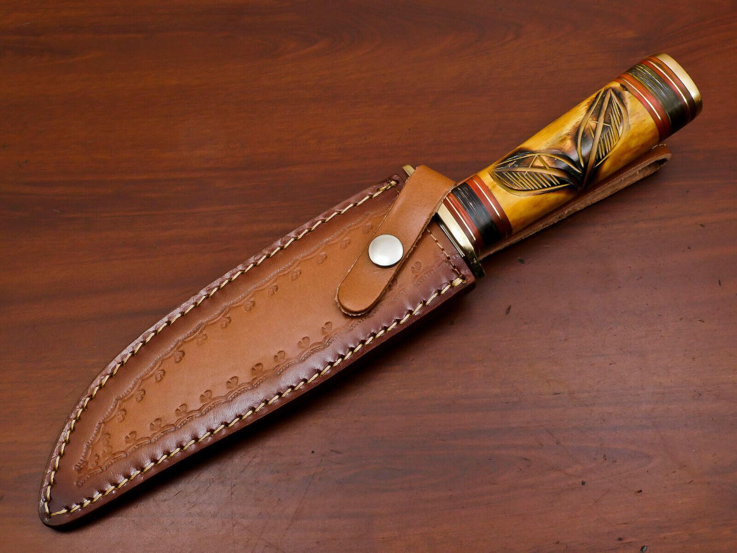 12-Inch Handmade D2 Fixed Blade Hunting Bowie Knife