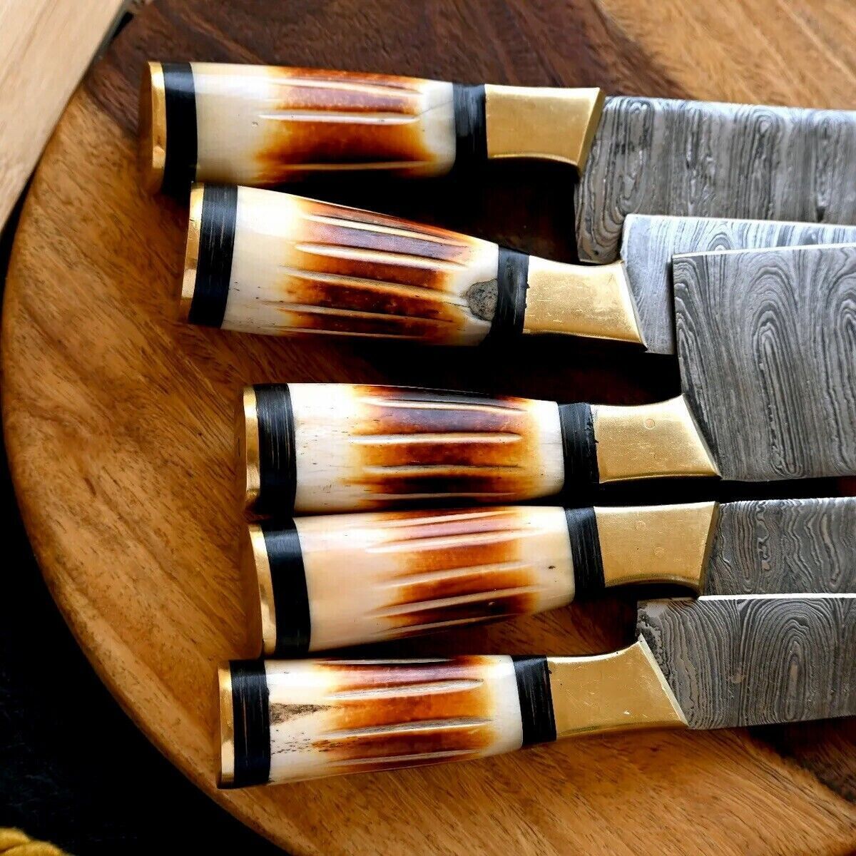 CUSTOM HANDMADE DAMASCUS STEEL CHEF KNIVES KITCHEN KNIFE SET