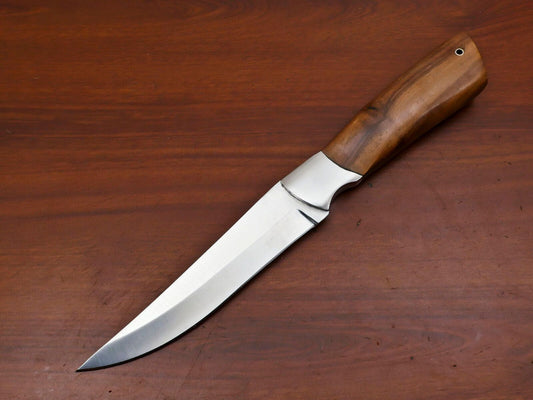 Handmade D2 Clip Point Bowie Knife | Fixed Blade Hunting & Survival Knife