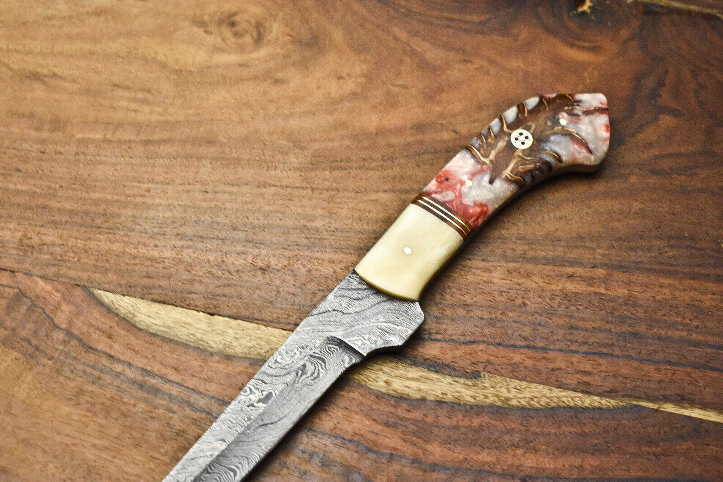 Handmade Damascus Steel Chef Knife – Full Tang Custom Sport Knife, Forged Blade