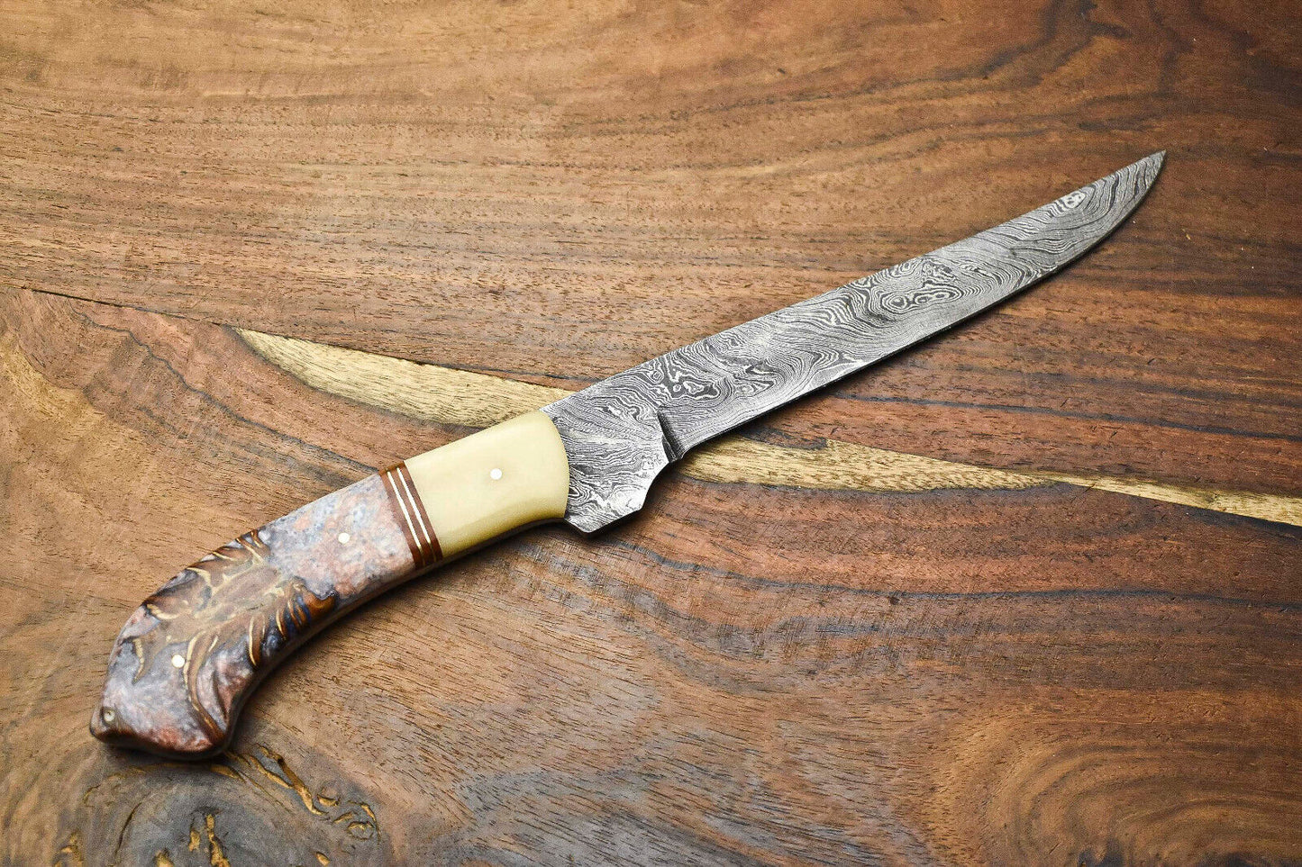 Handmade Damascus Steel Chef Knife – Full Tang Custom Sport Knife, Forged Blade