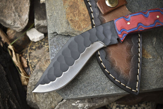 Forged Skinner Knife AUS-8 Steel Hard Wood – Razor Sharp Hunting Blade