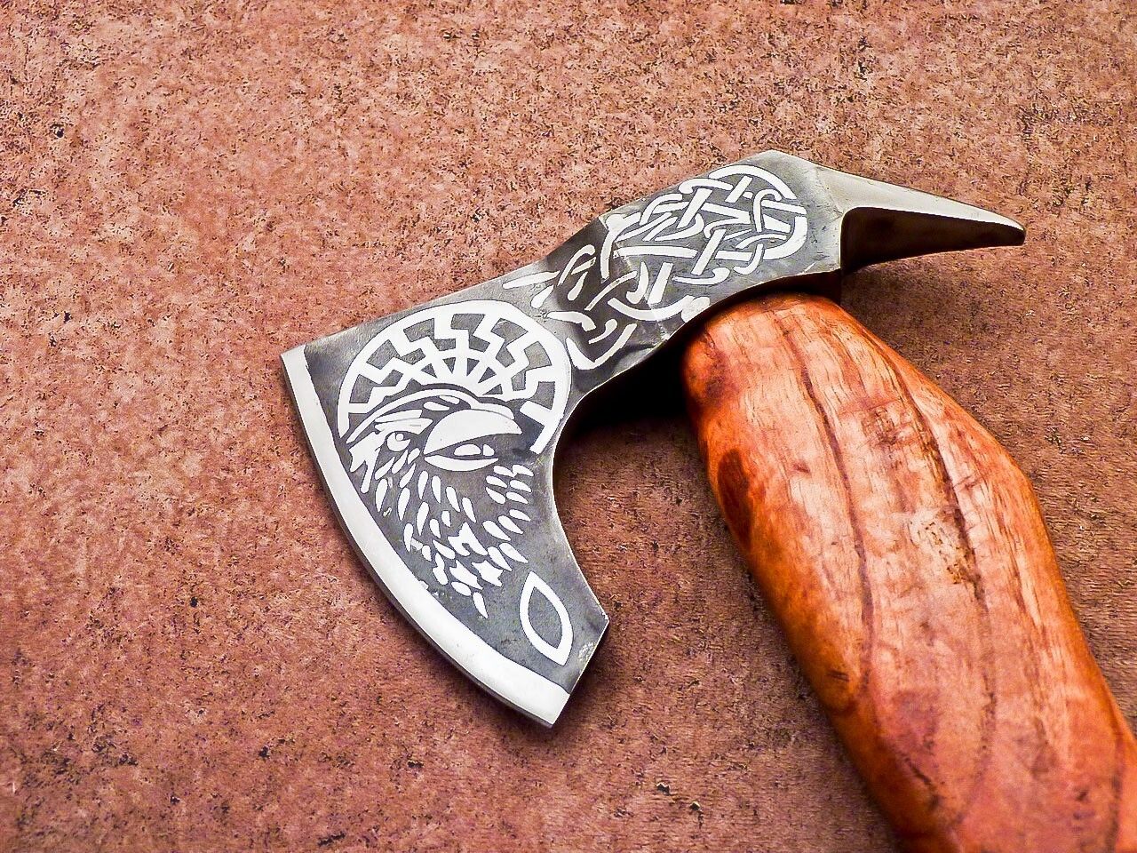 Handmade Viking Bearded Axe – 16-Inch Carbon Steel Camping and Hunting Tomahawk