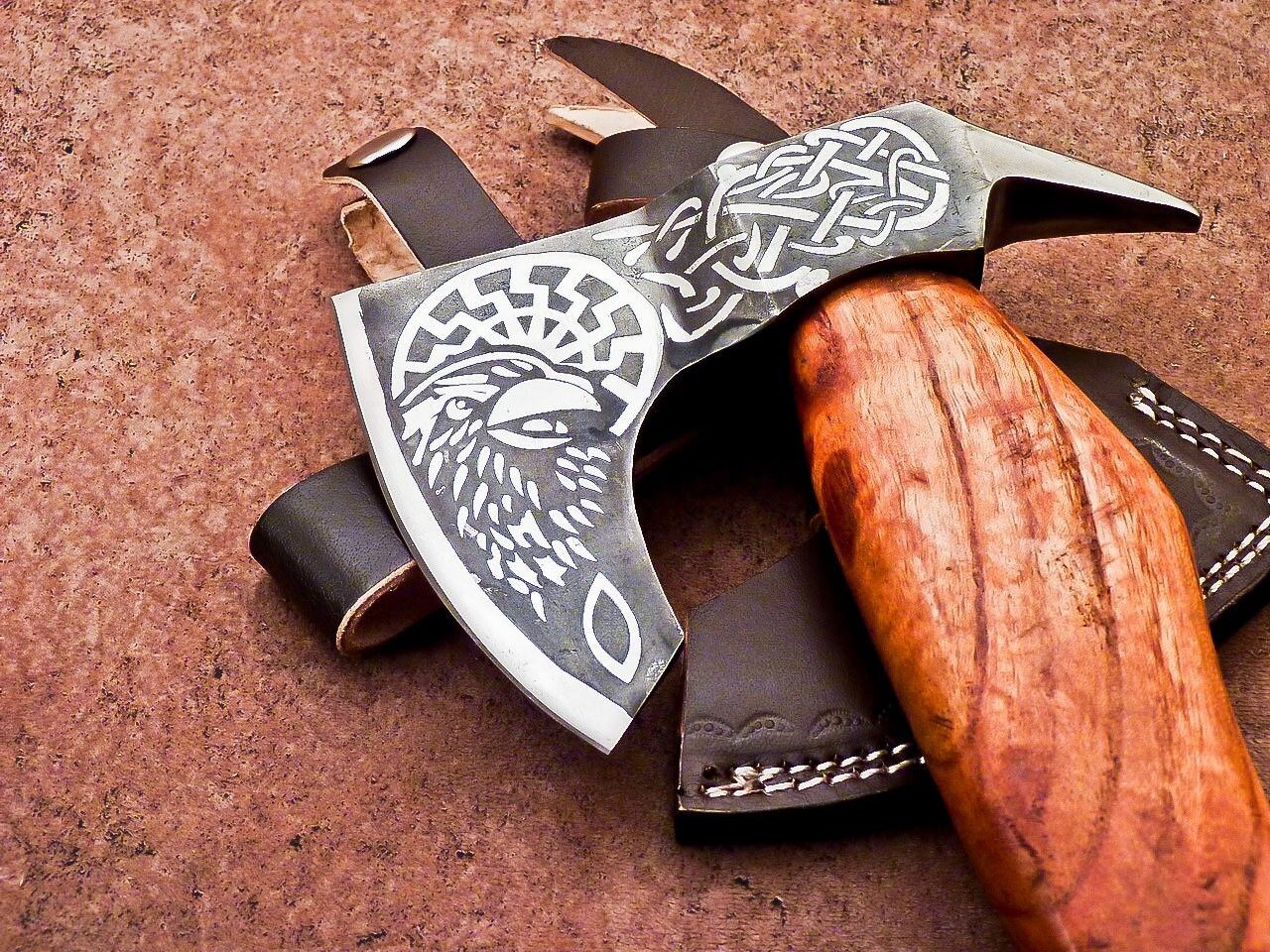Handmade Viking Bearded Axe – 16-Inch Carbon Steel Camping and Hunting Tomahawk