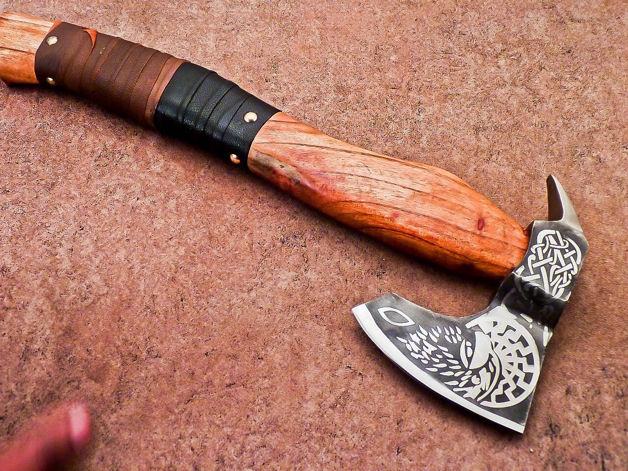 Handmade Viking Bearded Axe – 16-Inch Carbon Steel Camping and Hunting Tomahawk
