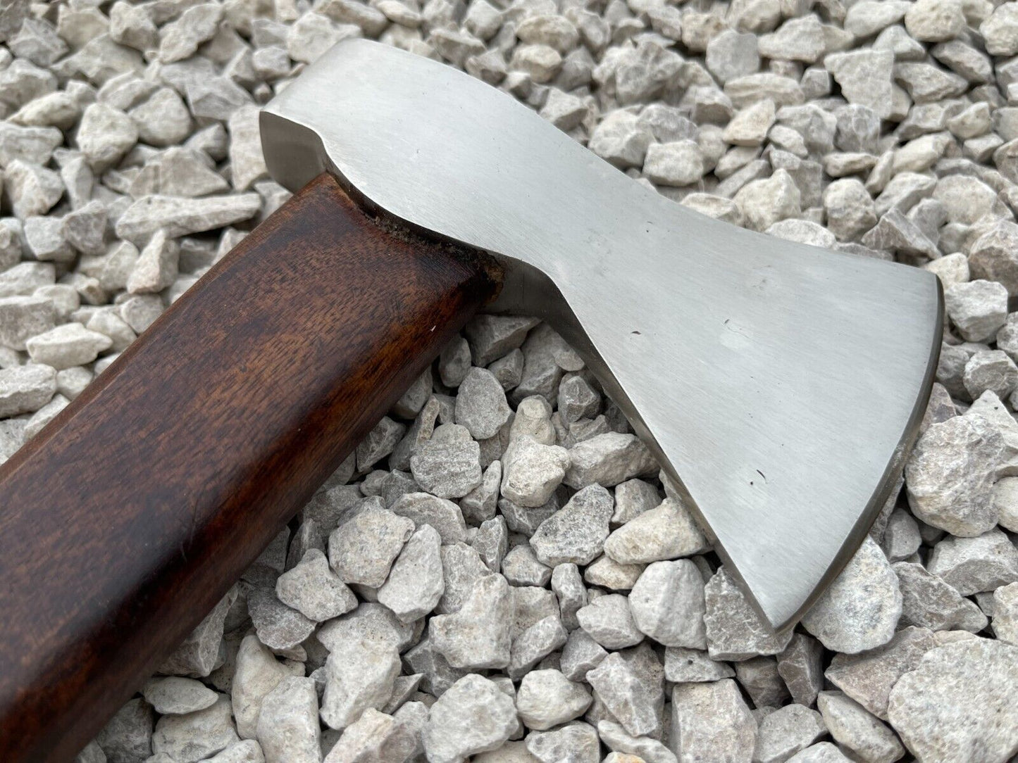 Handmade 15.5 Inch Viking Carbon Steel Axe with Engraved Ash Wood Handle and Leather Sheath