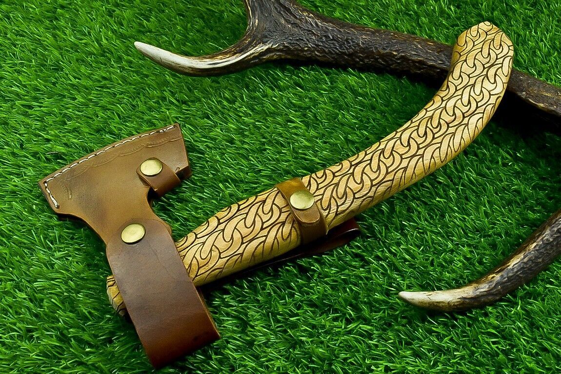 Handmade Viking Axe – Carbon Steel Tomahawk Hatchet with Olive Wood Handle