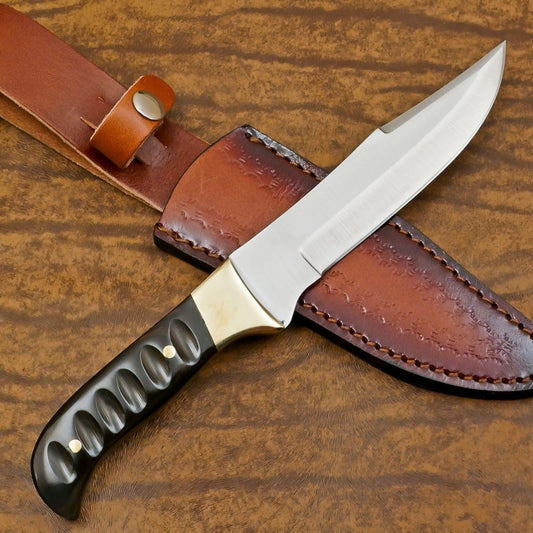 Handmade 12 Inch D2 Steel Full Tang Bowie Hunting Camping Knife – Outdoor Survival Blade