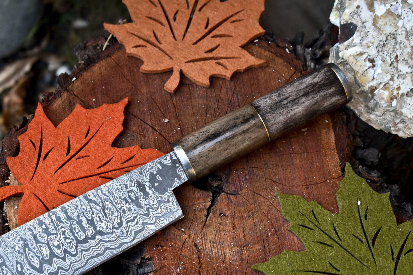12.0" Handmade Damascus Steel Chef Knife – Full Tang Kitchen Knife, Razor Sharp Edge