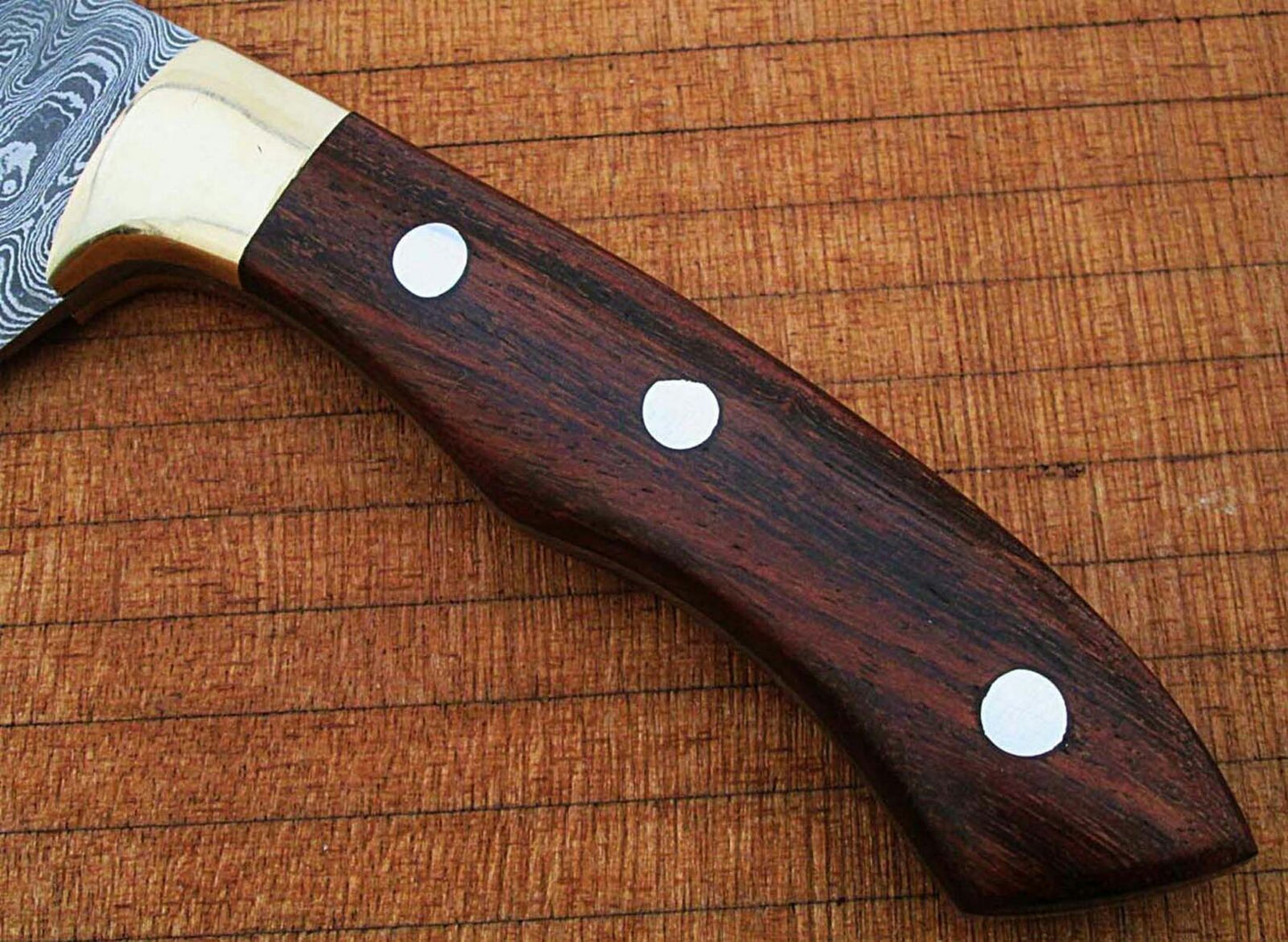 12" Damascus Chef Knife – Rain-Drop Pattern Forged Blade