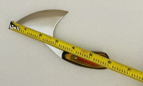 Vintage Skinner Knife – Stainless Steel Blade, Multicolor Wooden Handle with Sheath