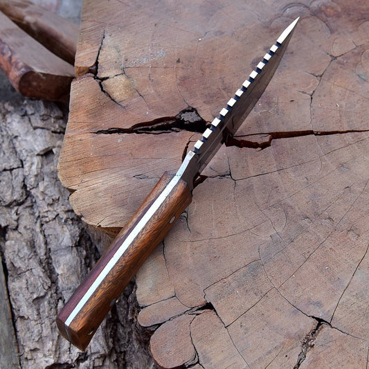 Custom Handmade Damascus Steel 10 Inches Tracker Knife with Perfect Wooden Grip