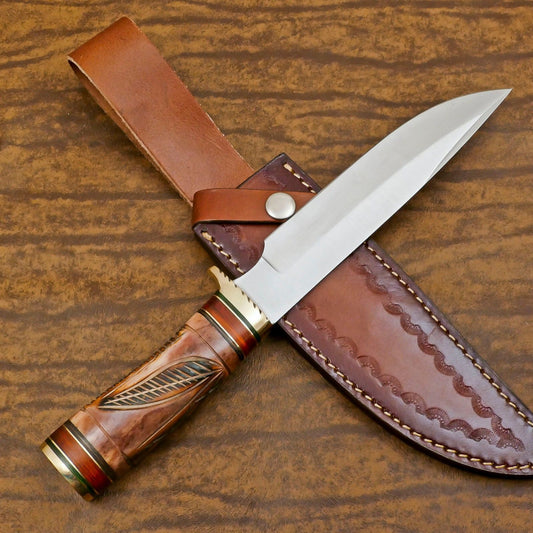 Elite 12 Inch D2 Steel Bowie Hunting Knife – Handmade Full Tang Outdoor Survival Blade