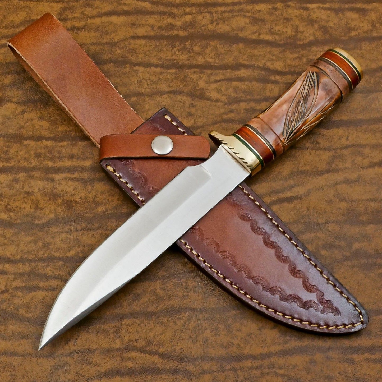 Elite 12 Inch D2 Steel Bowie Hunting Knife – Handmade Full Tang Outdoor Survival Blade