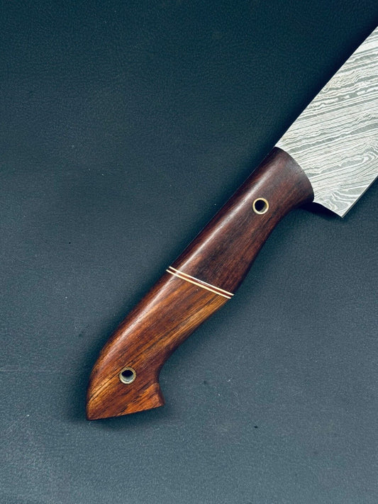 13" Hand Forged Fire Storm Damascus Steel Chef Knife with Bone & Wood Handle