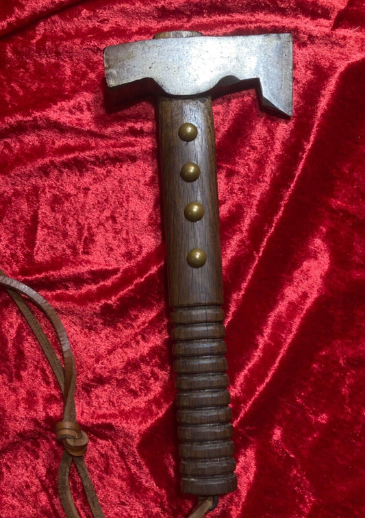 Custom Bearded Viking Tomahawk 11 Inch Carbon Steel Belt Axe with Hardwood Handle