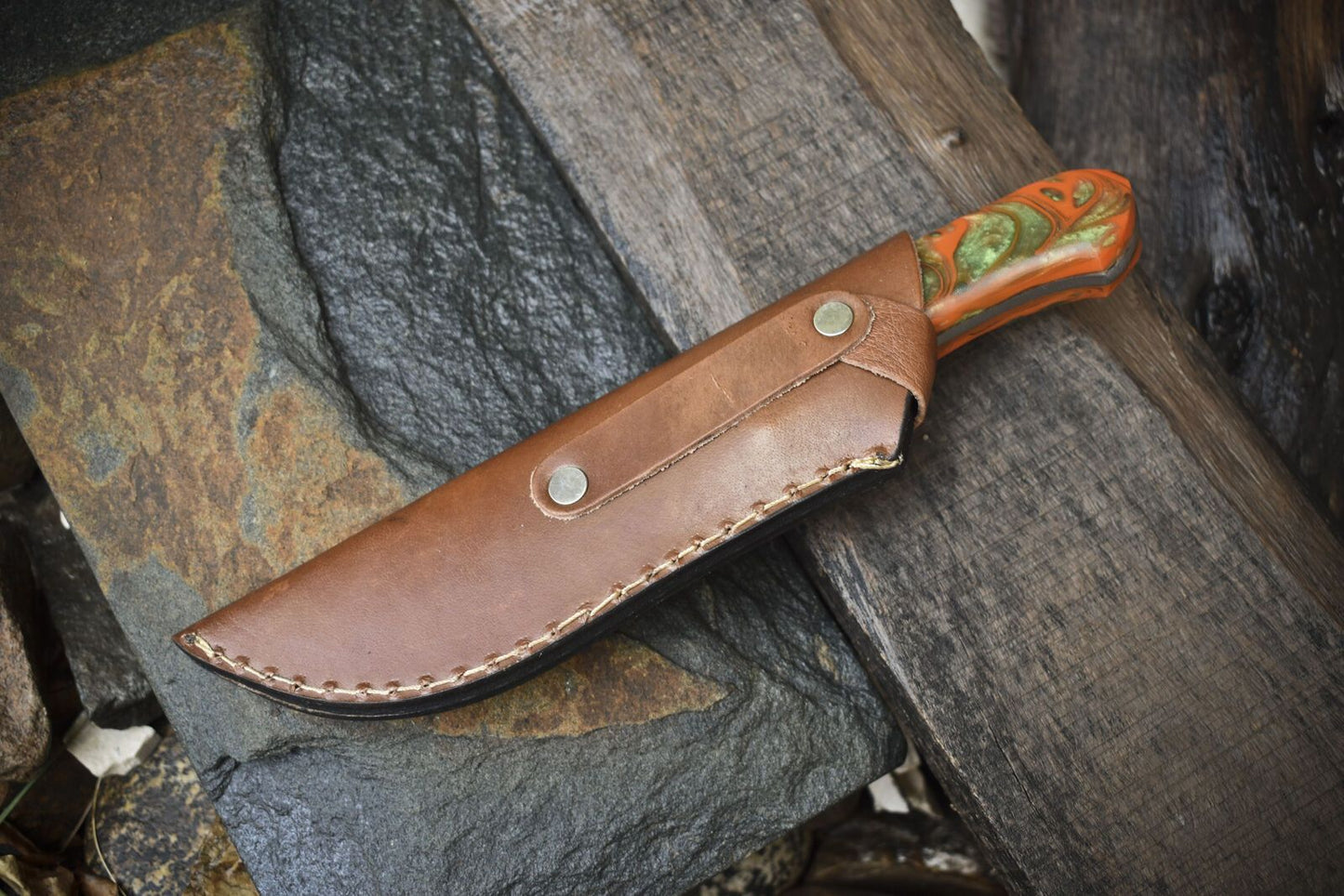 Handmade Twist Damascus Skinner Knife with Micarta Handle – Sports & Hunting Collectible Blade