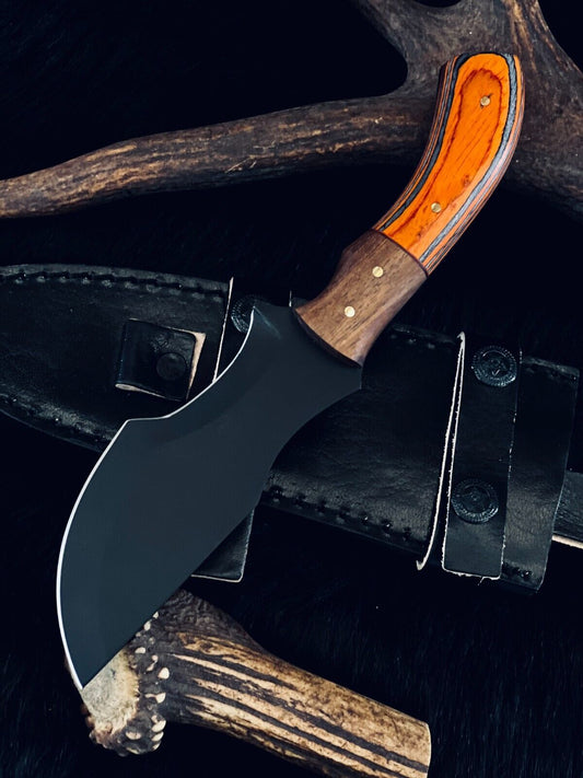 9" Handmade D2 Steel Tracker Bowie Hunting Knife – Wood Handle