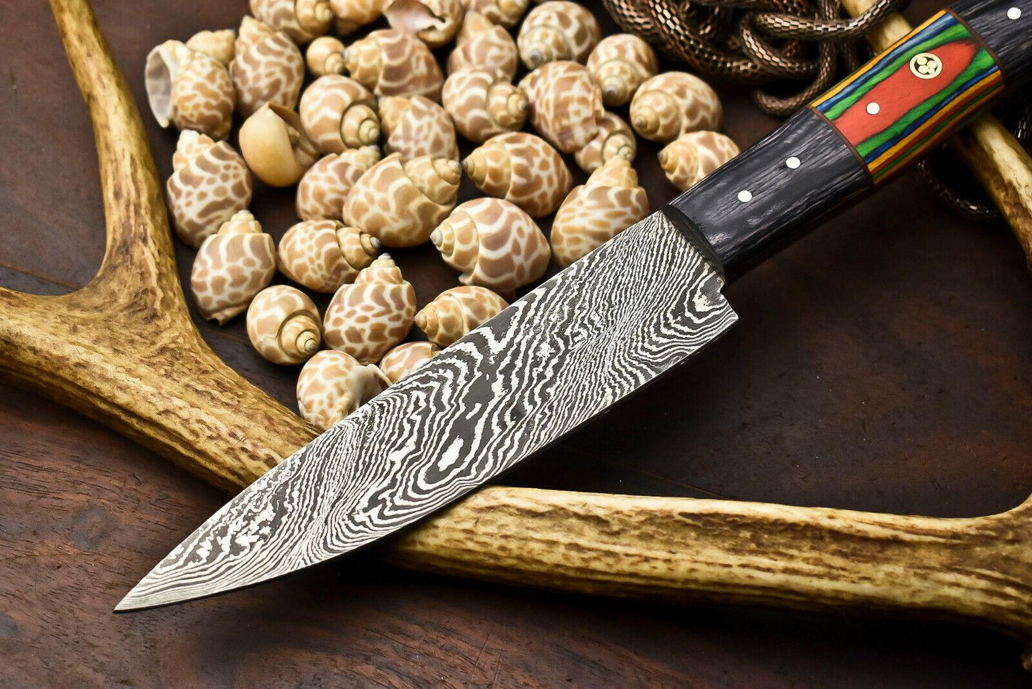 Premium Hand Forged Damascus Steel Chef Knife | Full Tang Hard Wood Handle
