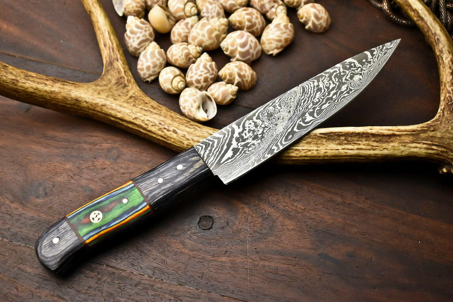 Premium Hand Forged Damascus Steel Chef Knife | Full Tang Hard Wood Handle